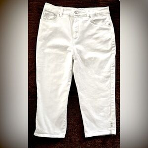 Gloria Vanderbilt Slimming Amanda Capri Jeans White Stretch Denim Women’s 10 31
